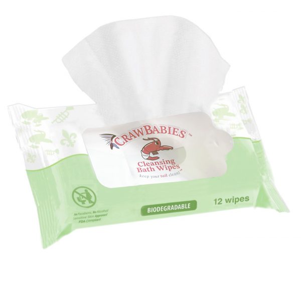 Pack of 5 Biodegradable Bath Wipes, Each Contain 12 Count